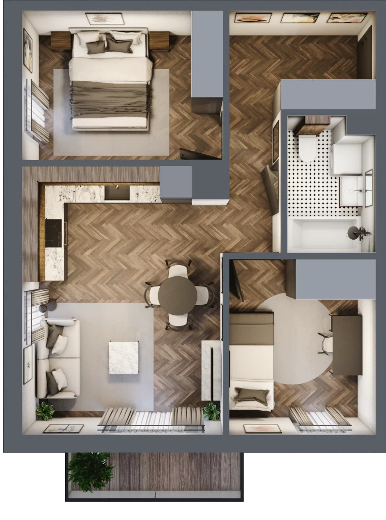 3 pokoje, mieszkanie 49,85 m², piętro 1, oferta nr M8, Przemiarki 16, Kraków, Dębniki, Ruczaj, ul. Przemiarki 16