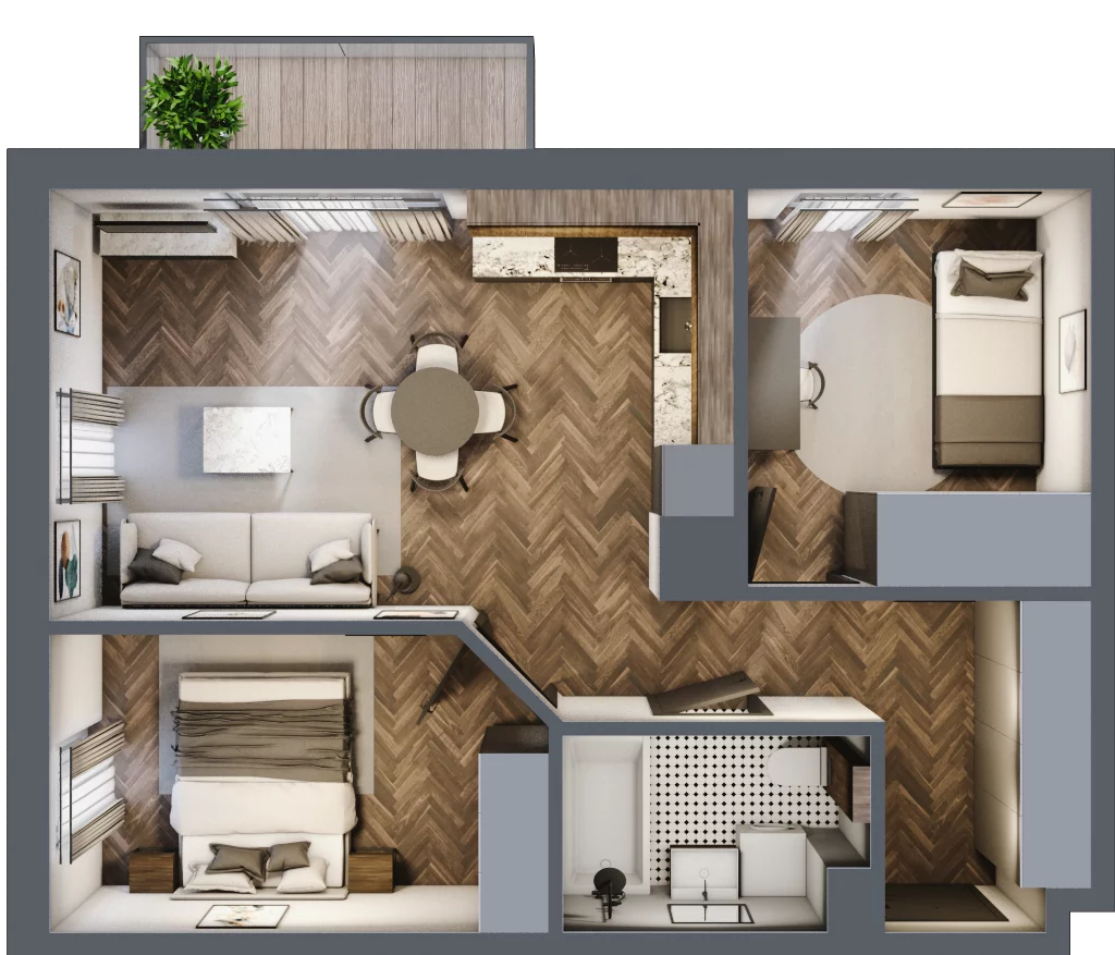 3 pokoje, mieszkanie 51,53 m², piętro 1, oferta nr M9, Przemiarki 16, Kraków, Dębniki, Ruczaj, ul. Przemiarki 16
