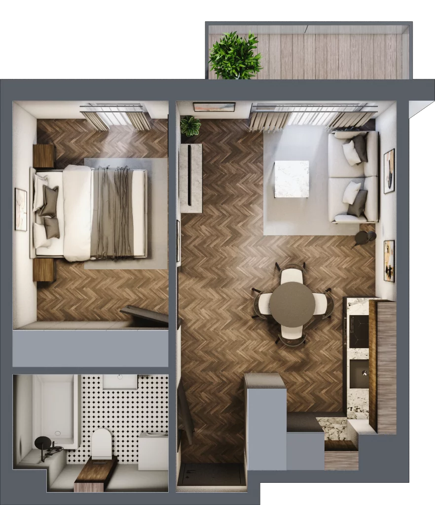 2 pokoje, mieszkanie 35,58 m², piętro 1, oferta nr M11, Przemiarki 16, Kraków, Dębniki, Ruczaj, ul. Przemiarki 16