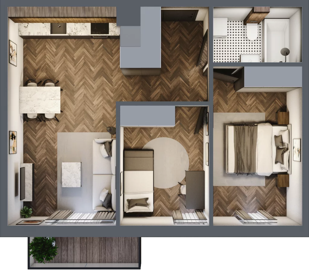 3 pokoje, mieszkanie 53,28 m², piętro 3, oferta nr M19, Przemiarki 16, Kraków, Dębniki, Ruczaj, ul. Przemiarki 16