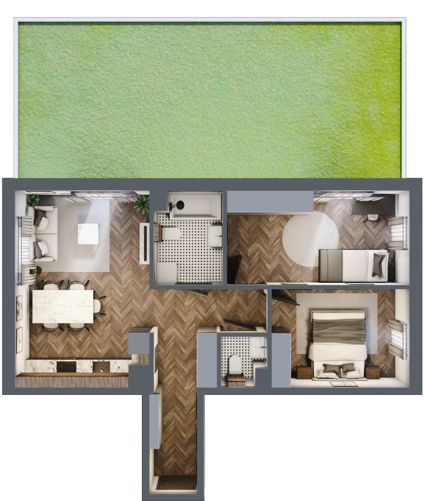 3 pokoje, mieszkanie 59,70 m², parter, oferta nr M25, Przemiarki 16, Kraków, Dębniki, Ruczaj, ul. Przemiarki 16