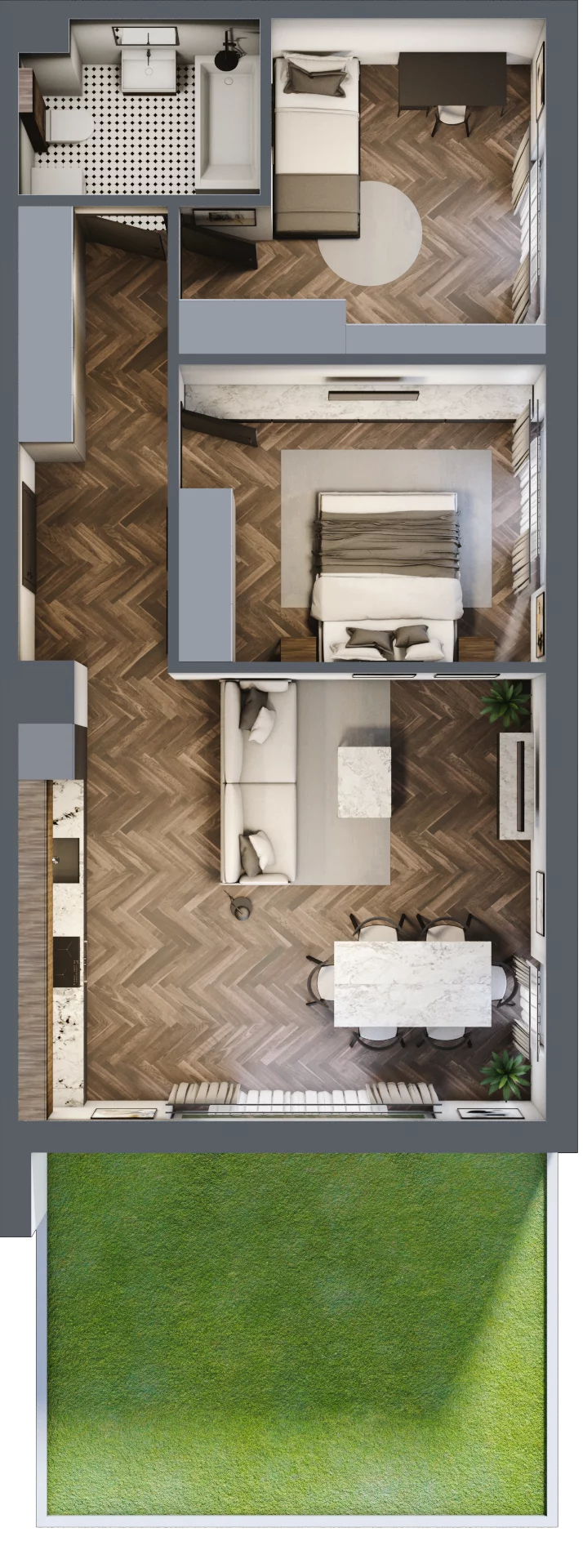 3 pokoje, mieszkanie 64,53 m², parter, oferta nr M26, Przemiarki 16, Kraków, Dębniki, Ruczaj, ul. Przemiarki 16