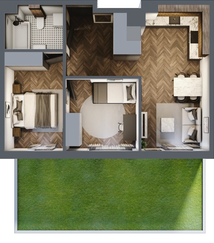 3 pokoje, mieszkanie 50,91 m², parter, oferta nr M27, Przemiarki 16, Kraków, Dębniki, Ruczaj, ul. Przemiarki 16