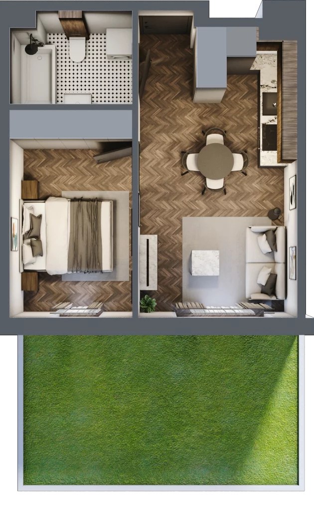 2 pokoje, mieszkanie 34,00 m², parter, oferta nr M28, Przemiarki 16, Kraków, Dębniki, Ruczaj, ul. Przemiarki 16