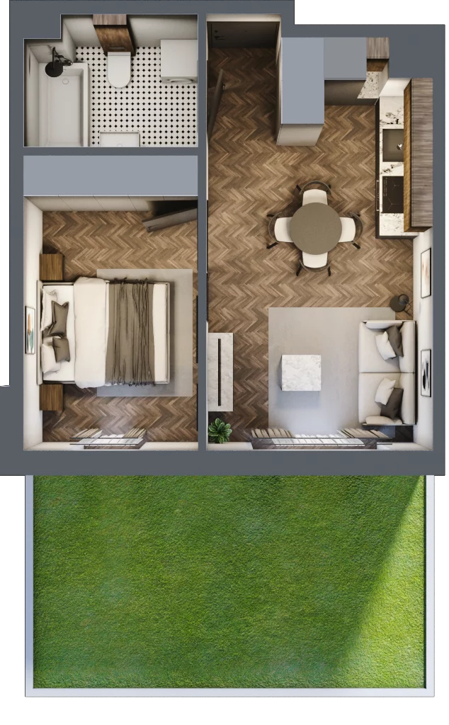 2 pokoje, mieszkanie 33,80 m², parter, oferta nr M29, Przemiarki 16, Kraków, Dębniki, Ruczaj, ul. Przemiarki 16