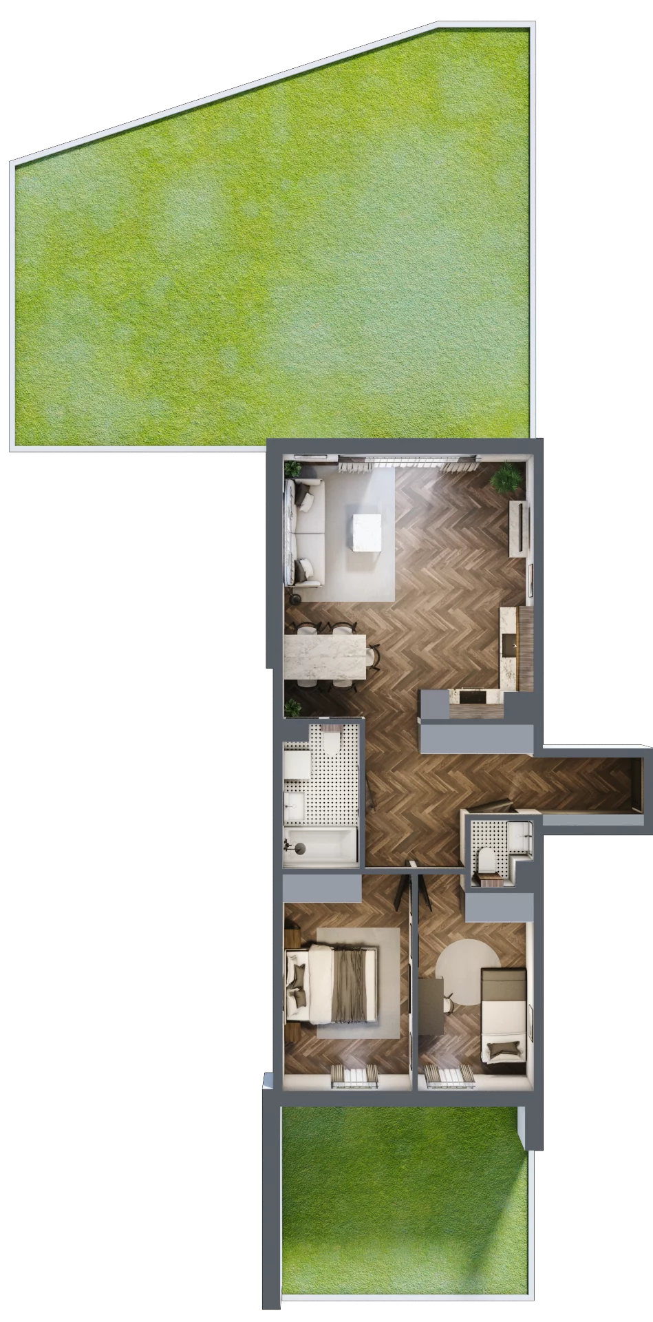 3 pokoje, mieszkanie 69,10 m², parter, oferta nr M30, Przemiarki 16, Kraków, Dębniki, Ruczaj, ul. Przemiarki 16