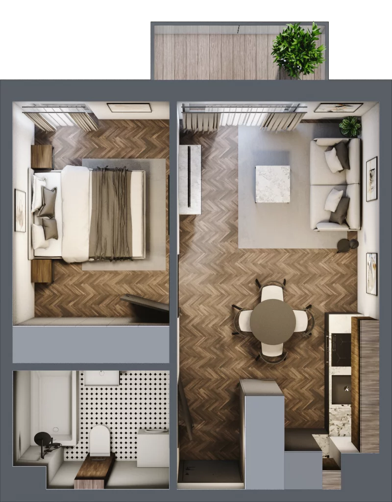 2 pokoje, mieszkanie 34,01 m², piętro 1, oferta nr M41, Przemiarki 16, Kraków, Dębniki, Ruczaj, ul. Przemiarki 16