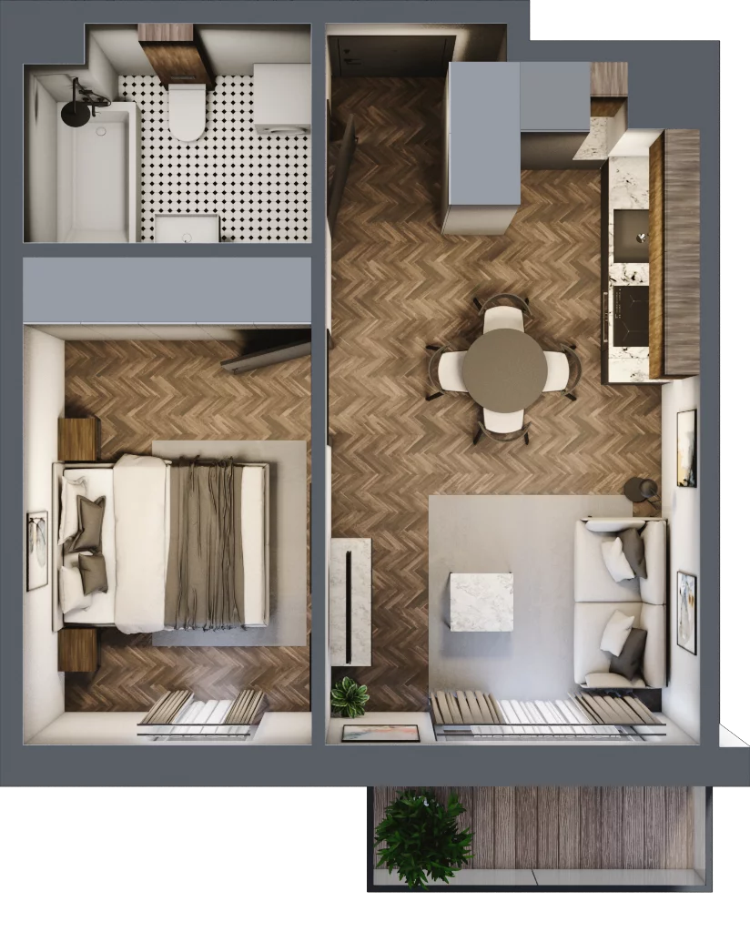2 pokoje, mieszkanie 33,86 m², piętro 3, oferta nr M57, Przemiarki 16, Kraków, Dębniki, Ruczaj, ul. Przemiarki 16