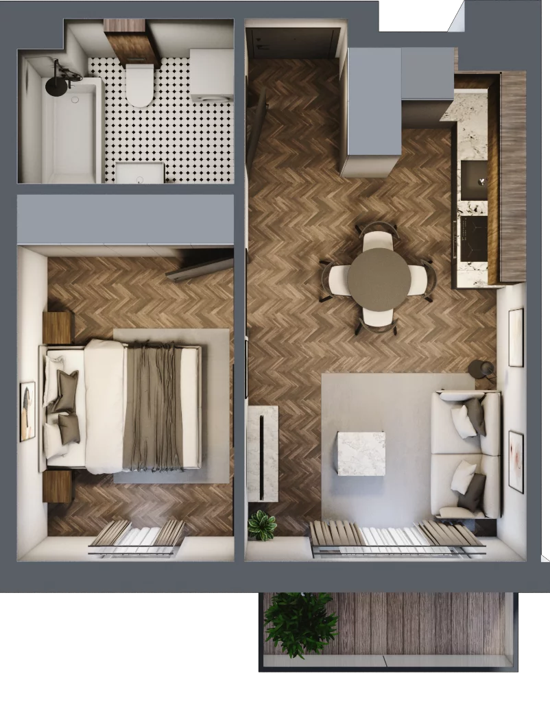 2 pokoje, mieszkanie 34,00 m², piętro 3, oferta nr M58, Przemiarki 16, Kraków, Dębniki, Ruczaj, ul. Przemiarki 16