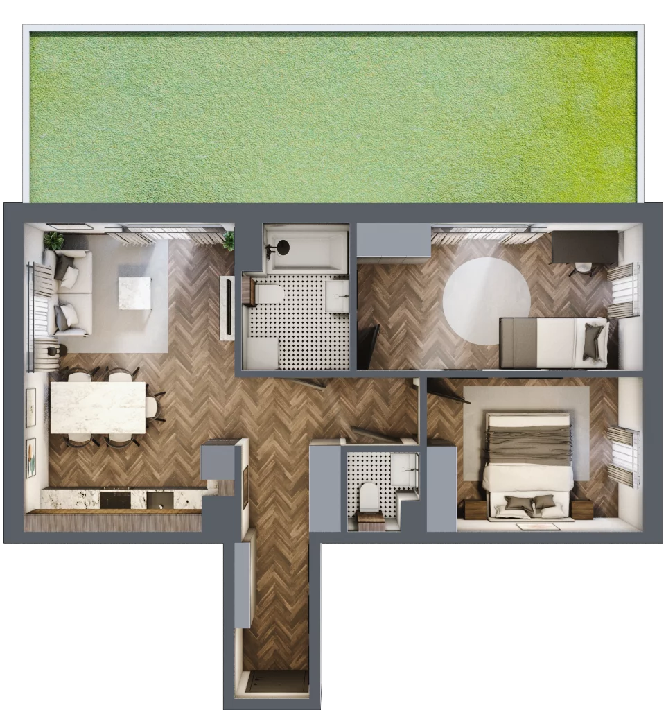 3 pokoje, mieszkanie 59,59 m², parter, oferta nr M64, Przemiarki 16, Kraków, Dębniki, Ruczaj, ul. Przemiarki 16