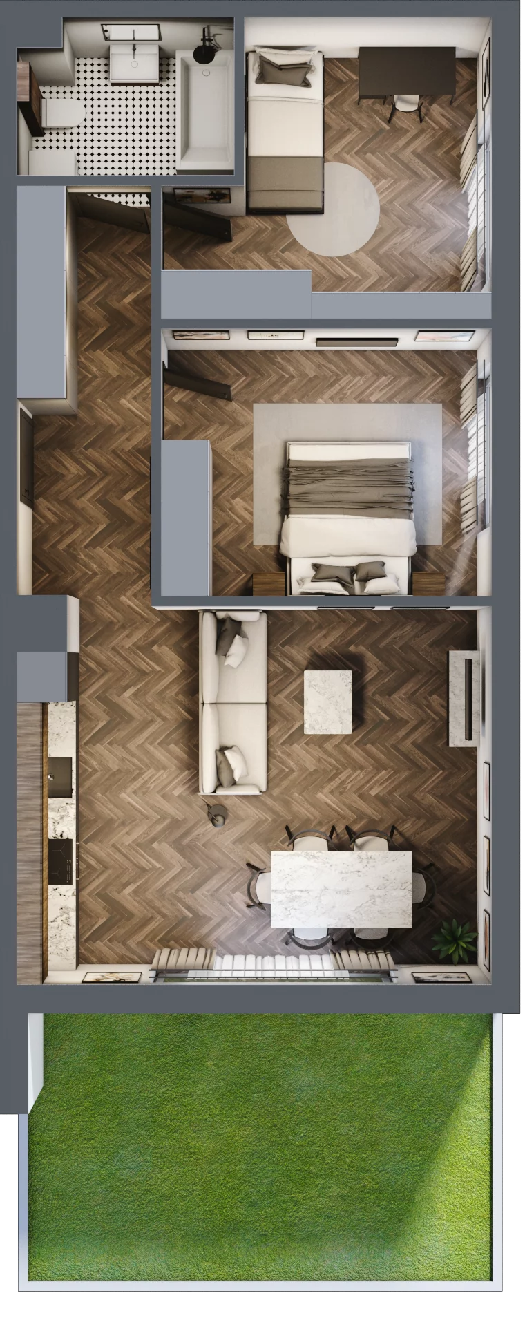 3 pokoje, mieszkanie 62,77 m², parter, oferta nr M65, Przemiarki 16, Kraków, Dębniki, Ruczaj, ul. Przemiarki 16