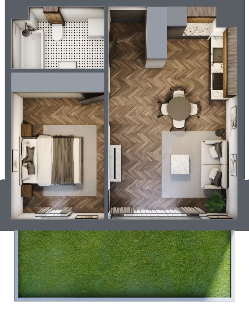 2 pokoje, mieszkanie 43,17 m², parter, oferta nr M66, Przemiarki 16, Kraków, Dębniki, Ruczaj, ul. Przemiarki 16