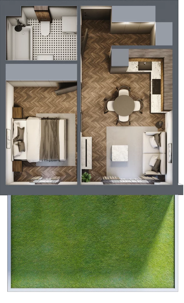 2 pokoje, mieszkanie 34,34 m², parter, oferta nr M68, Przemiarki 16, Kraków, Dębniki, Ruczaj, ul. Przemiarki 16