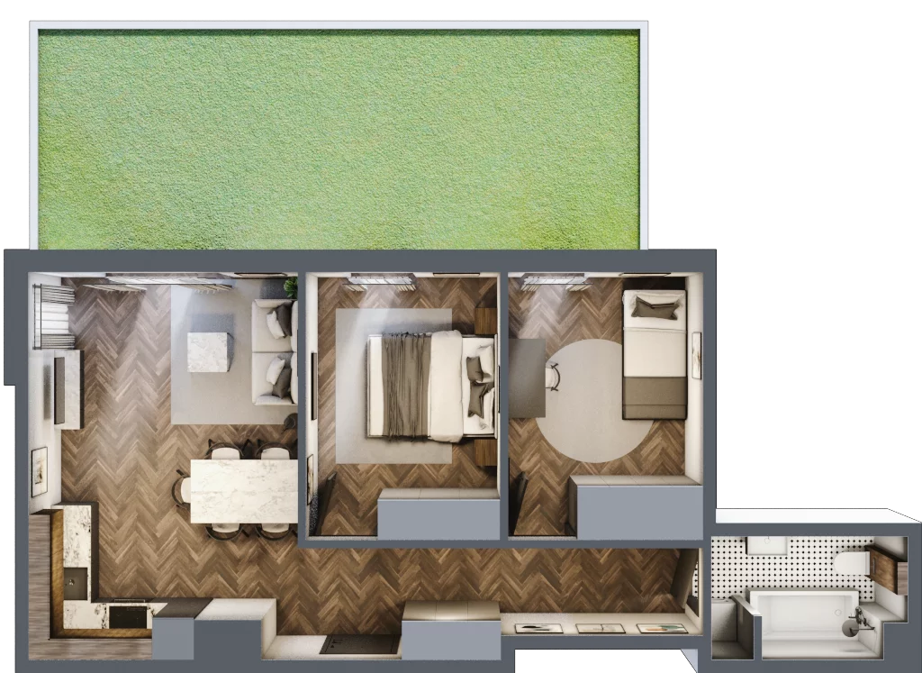 3 pokoje, mieszkanie 55,59 m², parter, oferta nr M71, Przemiarki 16, Kraków, Dębniki, Ruczaj, ul. Przemiarki 16