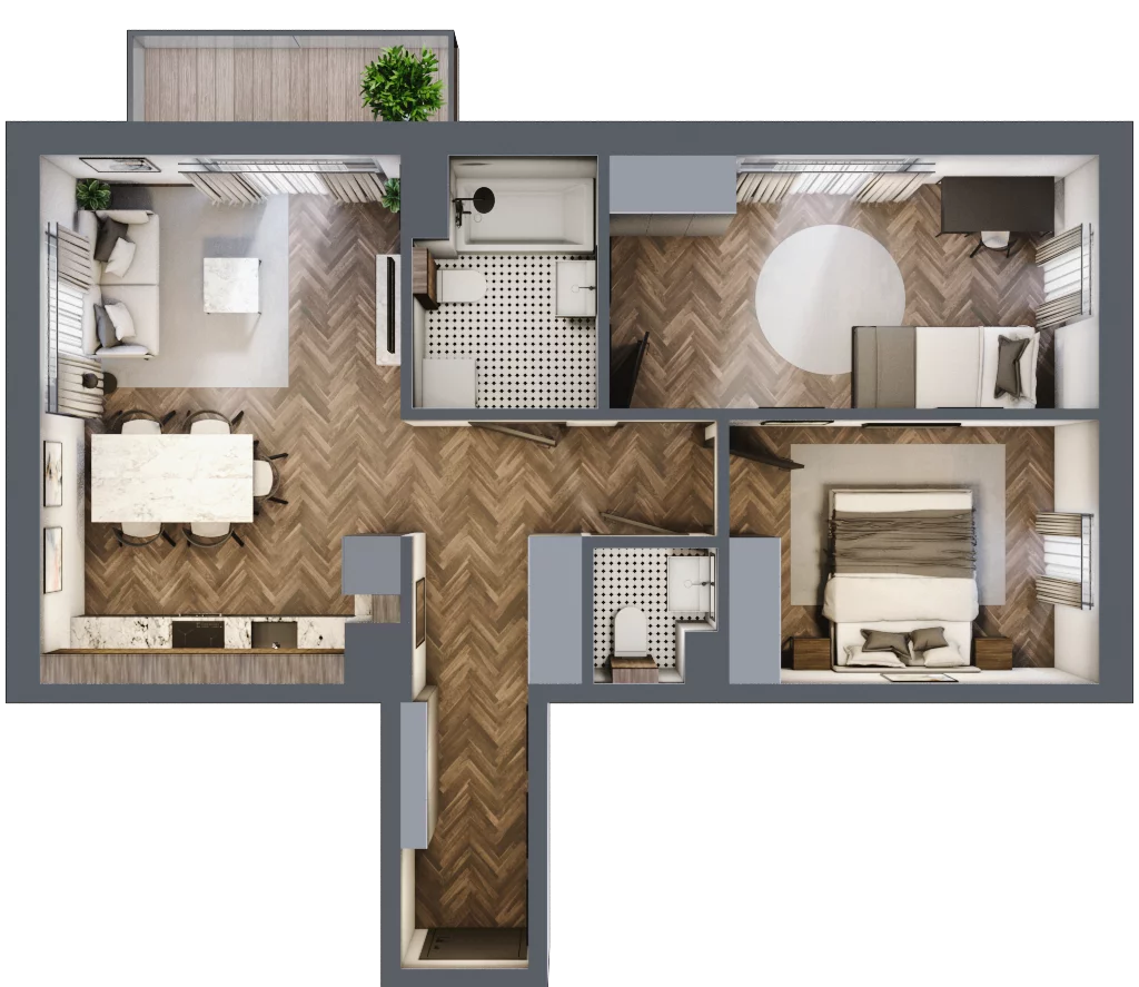 3 pokoje, mieszkanie 59,58 m², piętro 1, oferta nr M72, Przemiarki 16, Kraków, Dębniki, Ruczaj, ul. Przemiarki 16