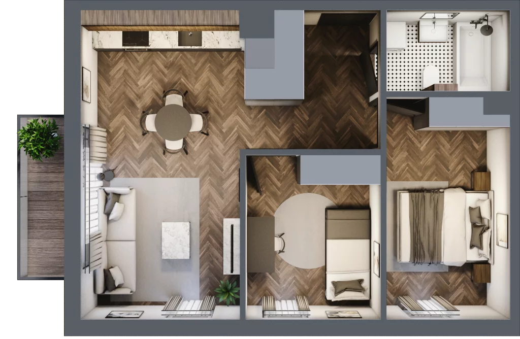3 pokoje, mieszkanie 51,34 m², piętro 1, oferta nr M77, Przemiarki 16, Kraków, Dębniki, Ruczaj, ul. Przemiarki 16
