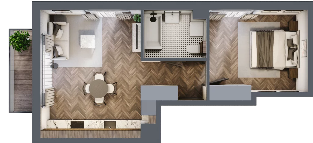 2 pokoje, mieszkanie 42,81 m², piętro 1, oferta nr M78, Przemiarki 16, Kraków, Dębniki, Ruczaj, ul. Przemiarki 16