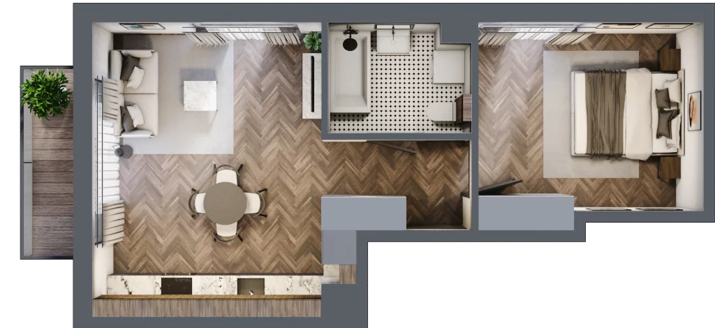 2 pokoje, mieszkanie 42,81 m², piętro 2, oferta nr M86, Przemiarki 16, Kraków, Dębniki, Ruczaj, ul. Przemiarki 16