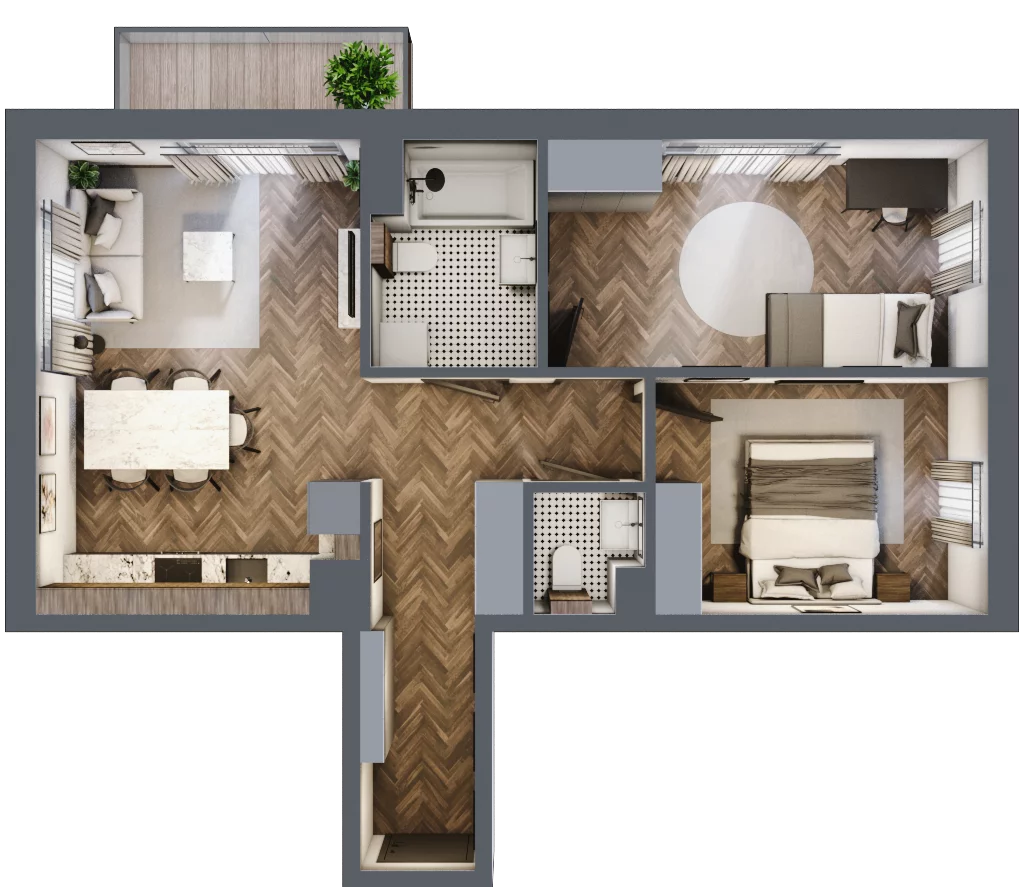 3 pokoje, mieszkanie 59,58 m², piętro 3, oferta nr M88, Przemiarki 16, Kraków, Dębniki, Ruczaj, ul. Przemiarki 16