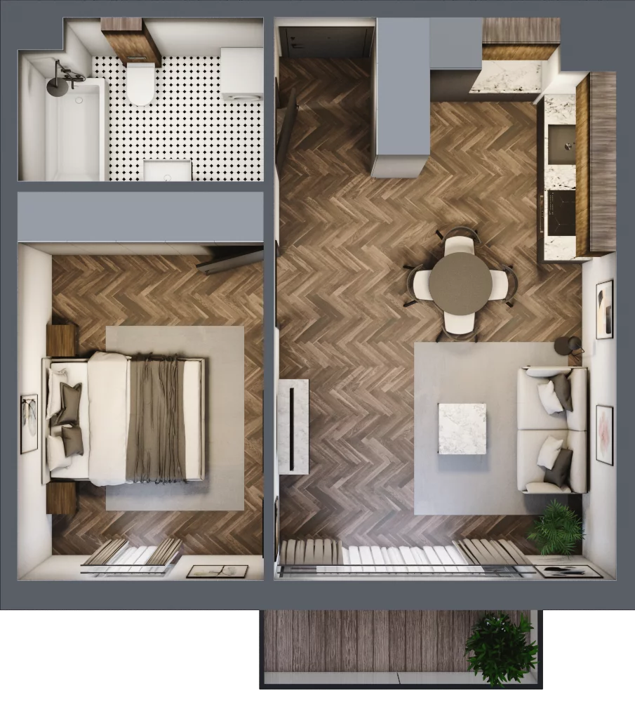 2 pokoje, mieszkanie 43,13 m², piętro 3, oferta nr M90, Przemiarki 16, Kraków, Dębniki, Ruczaj, ul. Przemiarki 16