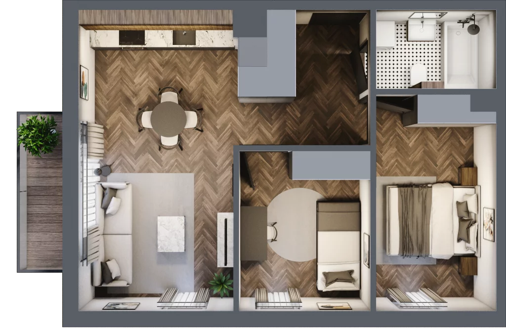 3 pokoje, mieszkanie 51,34 m², piętro 3, oferta nr M93, Przemiarki 16, Kraków, Dębniki, Ruczaj, ul. Przemiarki 16