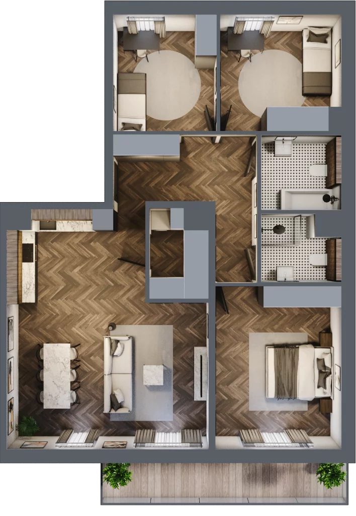 4 pokoje, mieszkanie 96,92 m², piętro 5, oferta nr M61, Bluszcz Apartamenty, Kraków, Podgórze,  ul. Goszczyńskiego