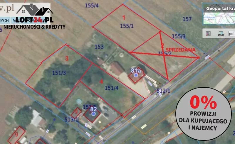 Działka 948,00 m², Parszowice, Sprzedaż