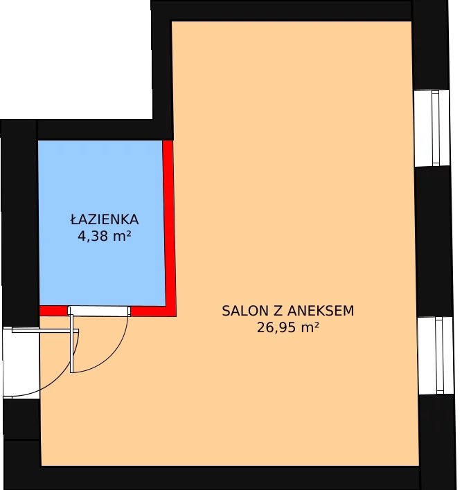 Mieszkanie 29,41 m², piętro 1, oferta nr 3, Kalwaryjska 70, Kraków, Podgórze, ul. Kalwaryjska / Śliska