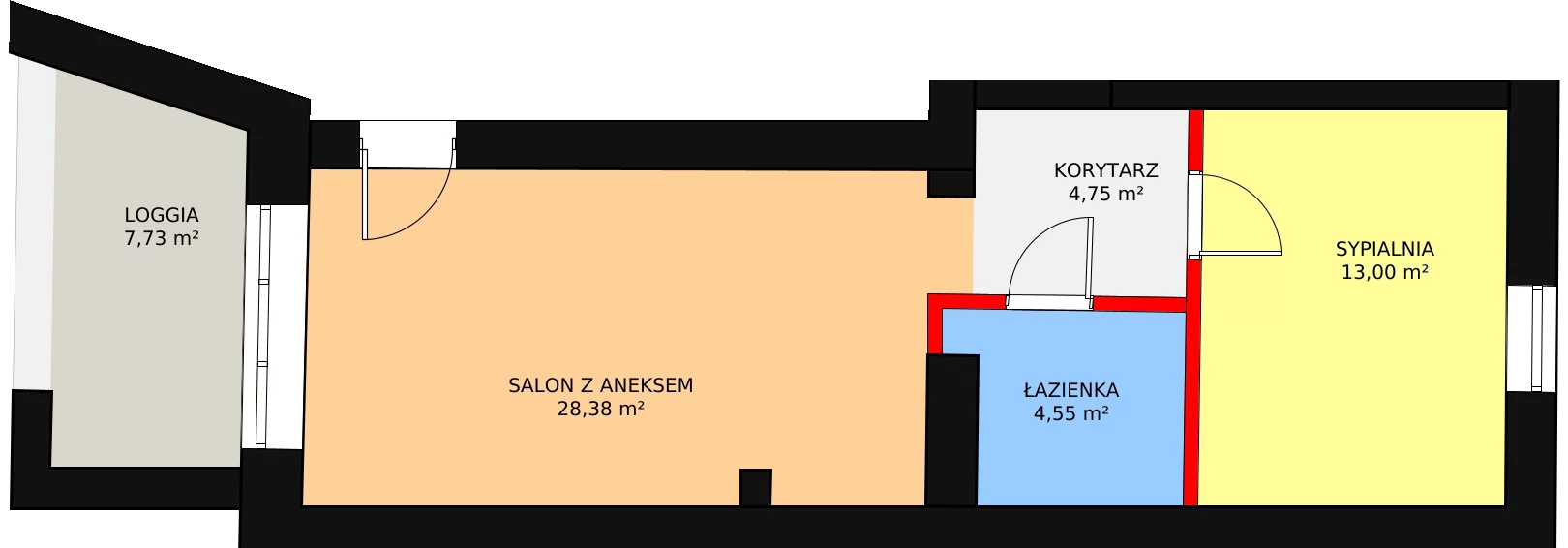 Mieszkanie 43,14 m², piętro 1, oferta nr 6, Kalwaryjska 70, Kraków, Podgórze, ul. Kalwaryjska / Śliska