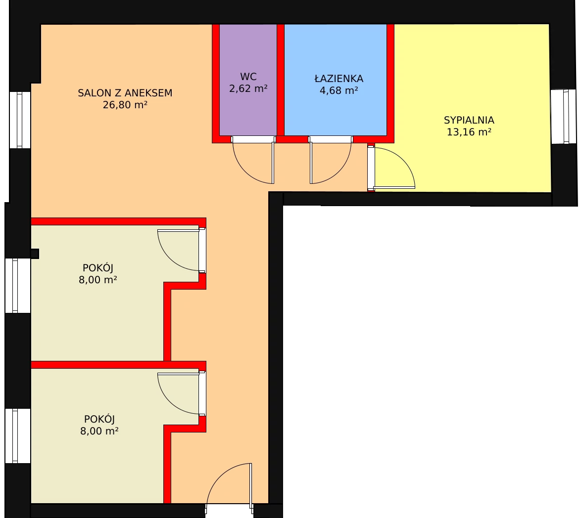 Mieszkanie 62,84 m², piętro 2, oferta nr 7, Kalwaryjska 70, Kraków, Podgórze, ul. Kalwaryjska / Śliska