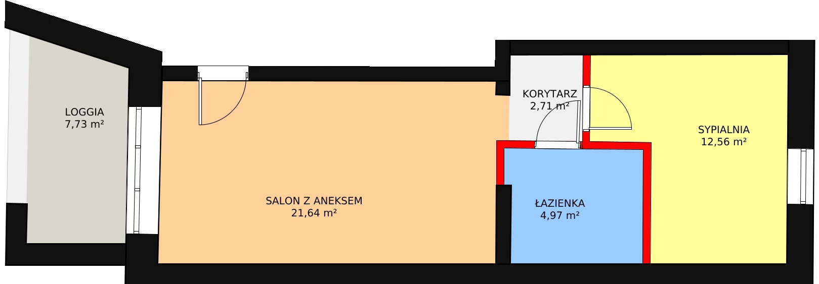 Mieszkanie 41,32 m², piętro 2, oferta nr 12, Kalwaryjska 70, Kraków, Podgórze, ul. Kalwaryjska / Śliska