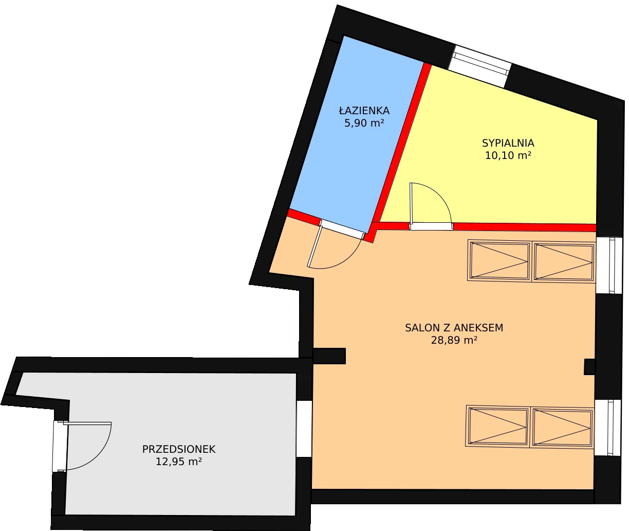 Mieszkanie 48,90 m², piętro 3, oferta nr 16, Kalwaryjska 70, Kraków, Podgórze, ul. Kalwaryjska / Śliska