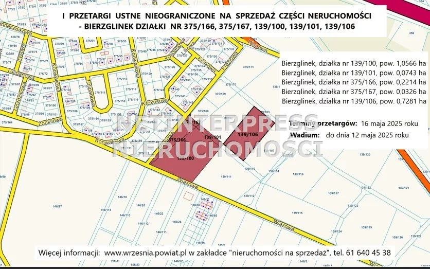 Działka 13 849,00 m², Września, Sprzedaż