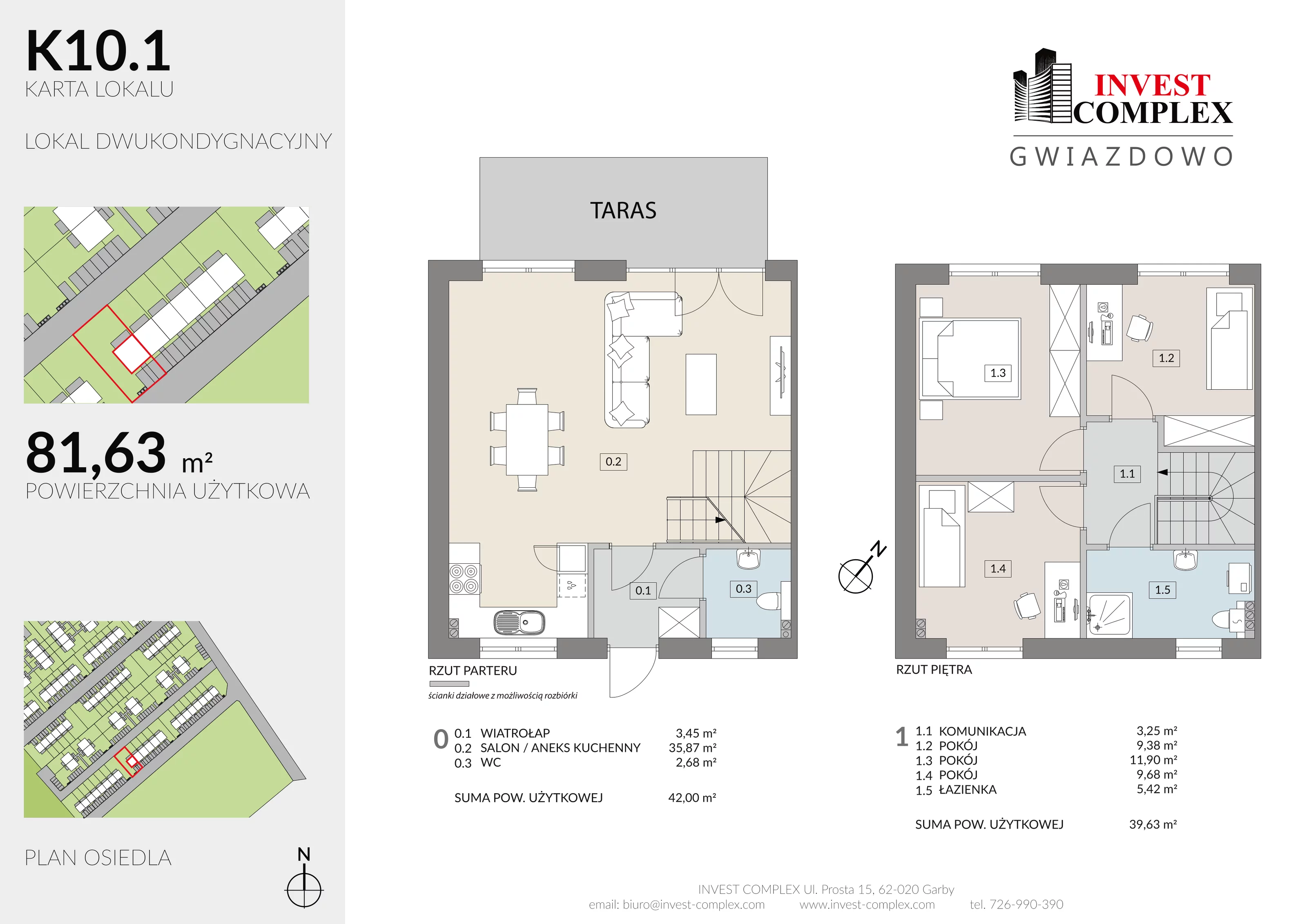 4 pokoje, mieszkanie 81,63 m², parter, oferta nr K10/1, Osiedle Gwiazdowo, Gwiazdowo, ul. Półwiejska