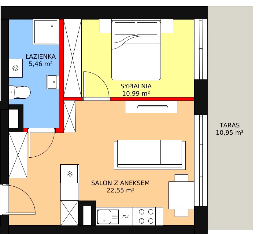 Mieszkanie 39,00 m², parter, oferta nr C/M01, Fuelda, Poznań, Umultowo, Umultowo, ul. Maków Polnych 9