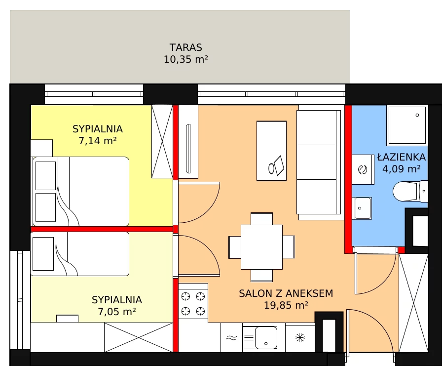 Mieszkanie 38,13 m², parter, oferta nr C/M05, Fuelda, Poznań, Umultowo, Umultowo, ul. Maków Polnych 9