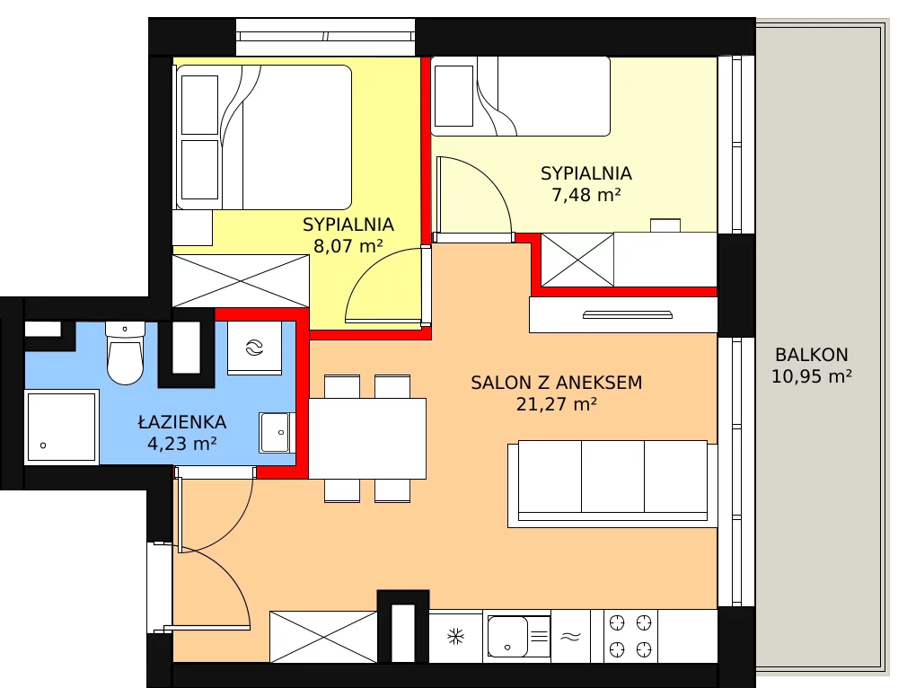 Mieszkanie 41,03 m², piętro 1, oferta nr C/M06, Fuelda, Poznań, Umultowo, Umultowo, ul. Maków Polnych 9