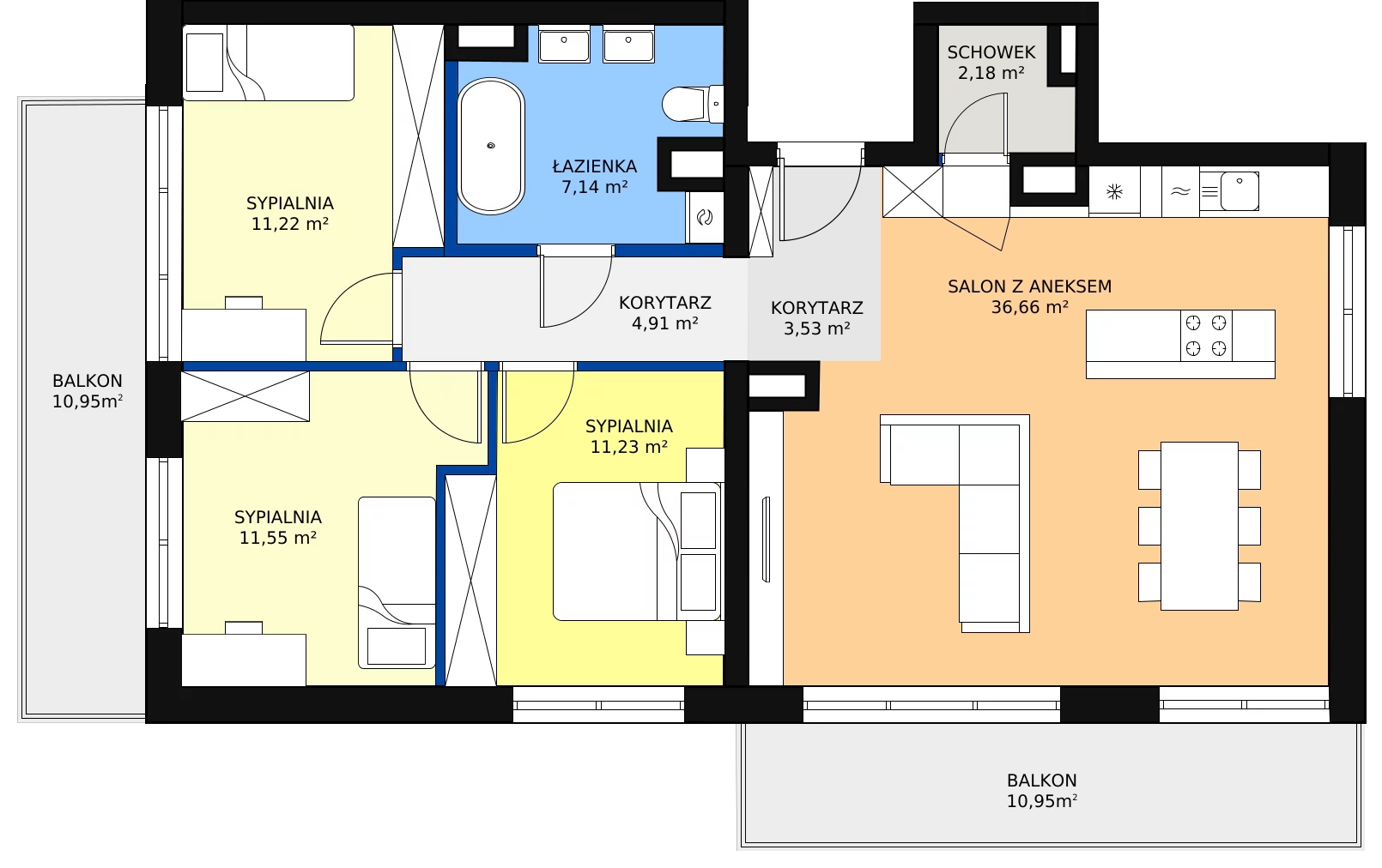 4 pokoje, mieszkanie 88,42 m², piętro 3, oferta nr C/M16, Fuelda, Poznań, Umultowo, Umultowo, ul. Maków Polnych 9