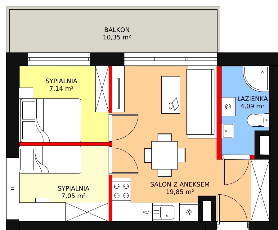 Mieszkanie 38,13 m², piętro 3, oferta nr C/M19, Fuelda, Poznań, Umultowo, Umultowo, ul. Maków Polnych 9