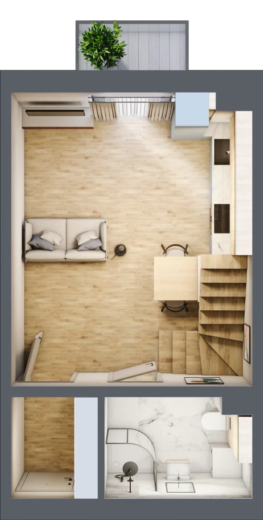 2 pokoje, apartament 43,77 m², piętro 1, oferta nr GDYNIA.M3, Porto Mare, Mechelinki, ul. Zatokowa