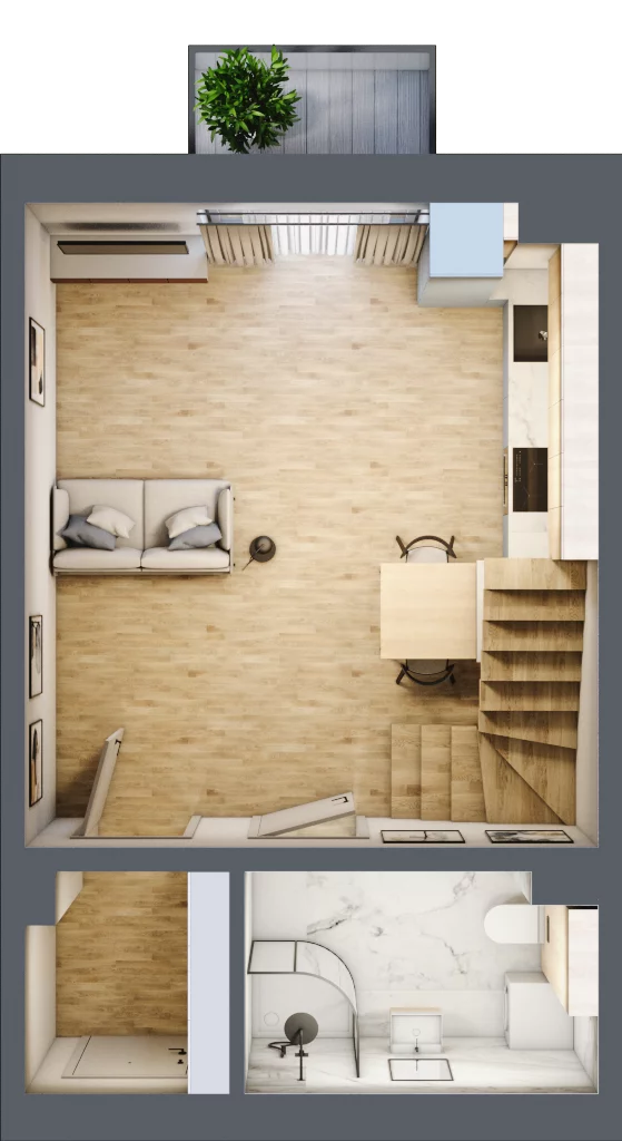 2 pokoje, apartament 47,82 m², piętro 1, oferta nr JANTAR.M3, Porto Mare, Mechelinki, ul. Zatokowa