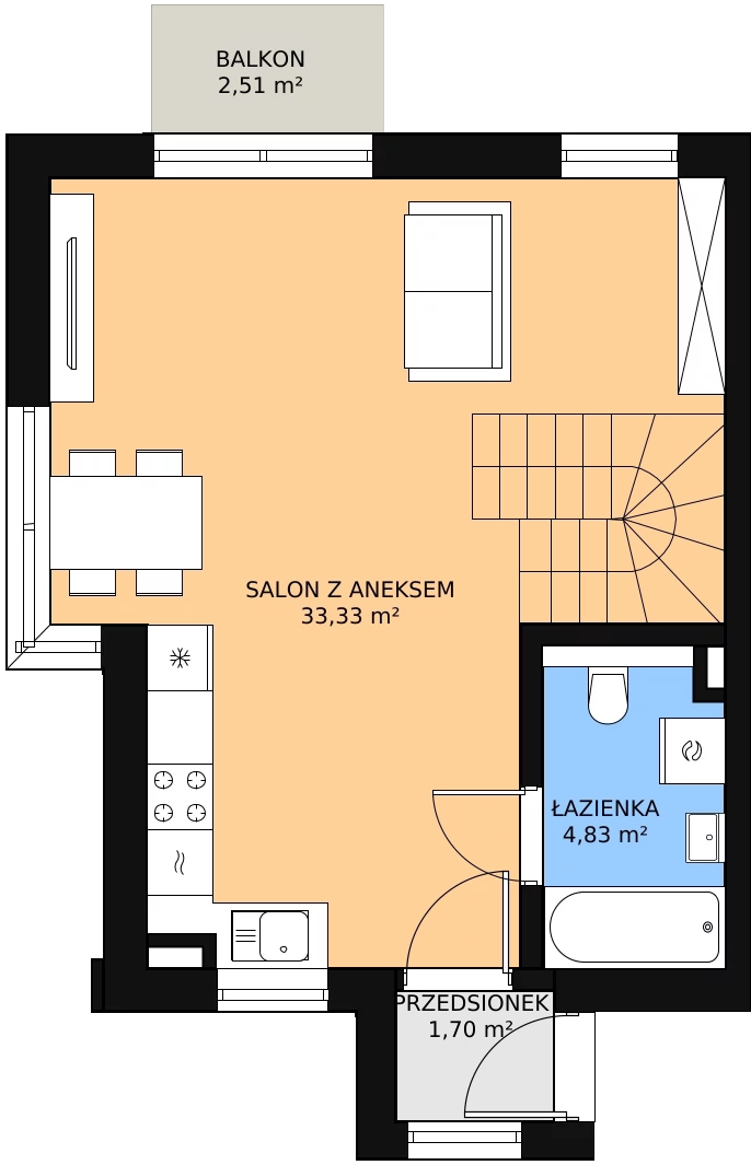 Zalety apartamentu 60.91 m², PUCK.M2
