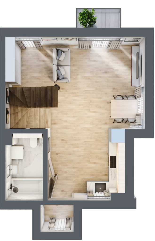 2 pokoje, apartament 60,91 m², piętro 1, oferta nr REWA.M4, Porto Mare, Mechelinki, ul. Zatokowa