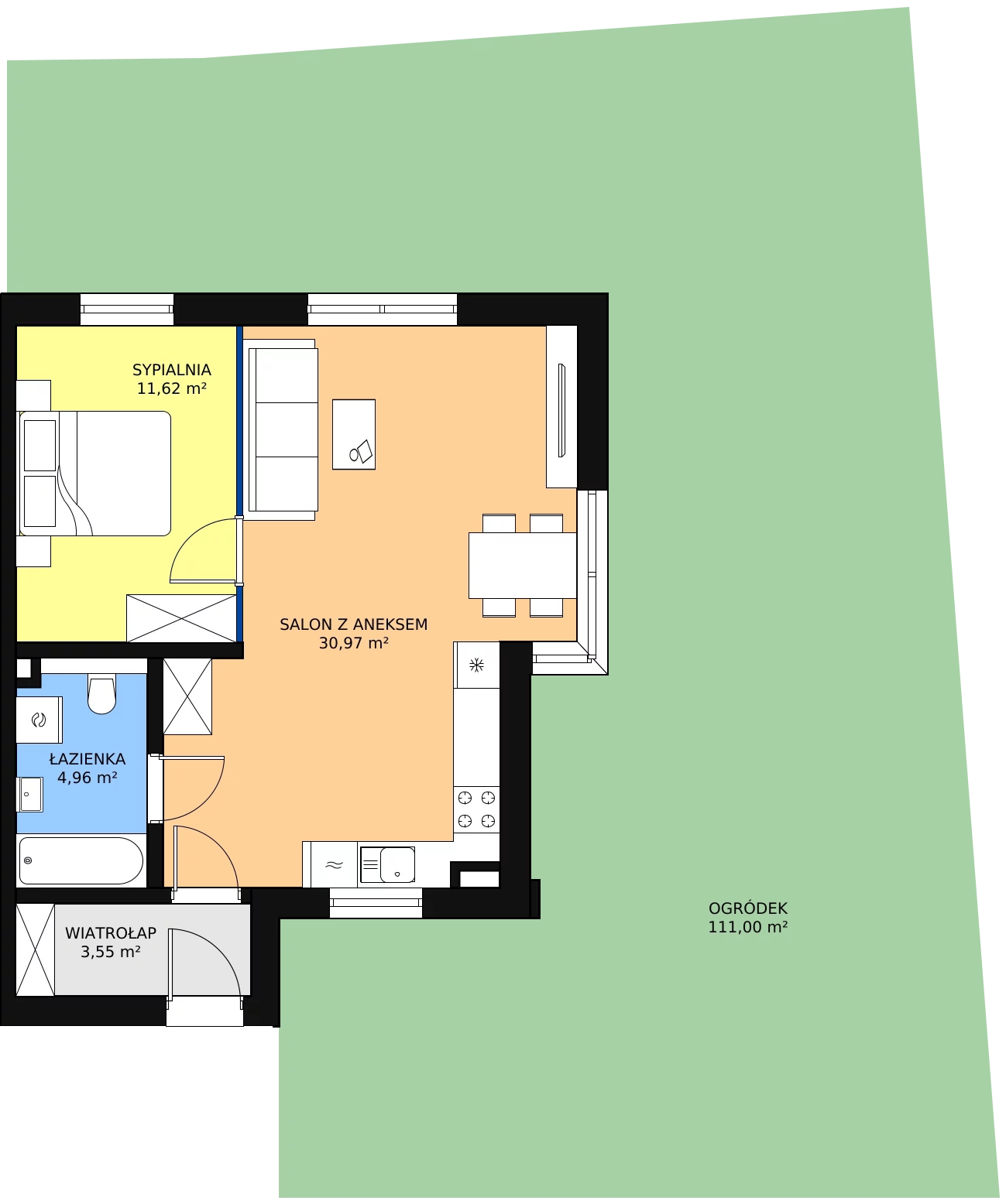 Zalety apartamentu 51.1 m², REWAL.U1