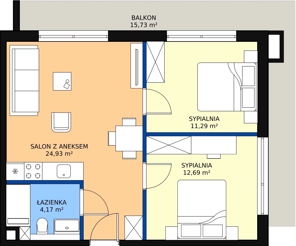 Zalety apartamentu inwestycyjnego 53.08 m², B_2_1