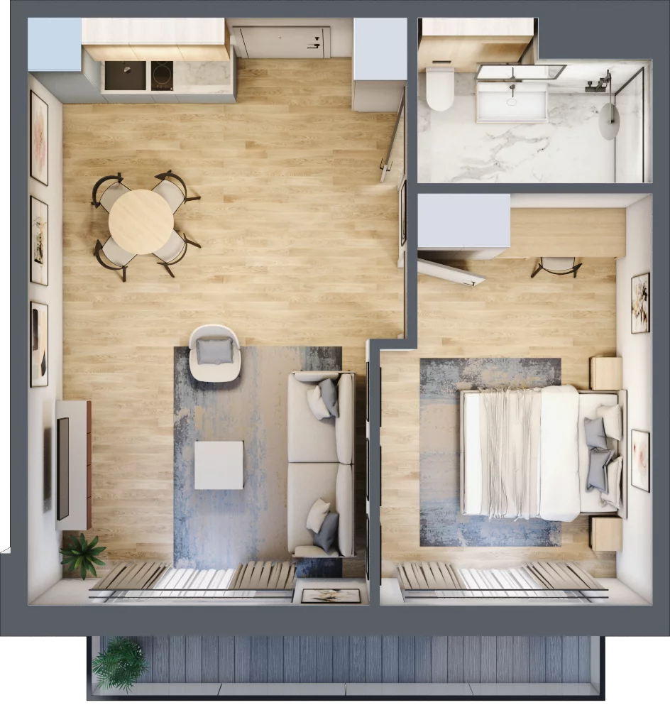 2 pokoje, apartament inwestycyjny 44,72 m², piętro 2, oferta nr B_2_4, Anchoria Holiday, Mechelinki, ul. Wielopole 36