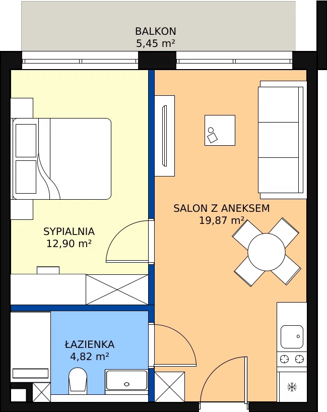 Zalety apartamentu inwestycyjnego 37.59 m², B_3_11