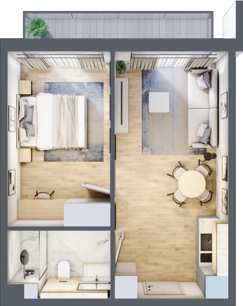 2 pokoje, apartament inwestycyjny 37,59 m², piętro 3, oferta nr B_3_11, Anchoria Holiday, Mechelinki, ul. Wielopole 36