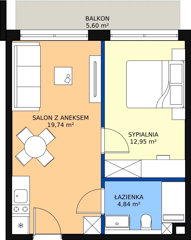 Zalety apartamentu inwestycyjnego 37.53 m², B_3_13