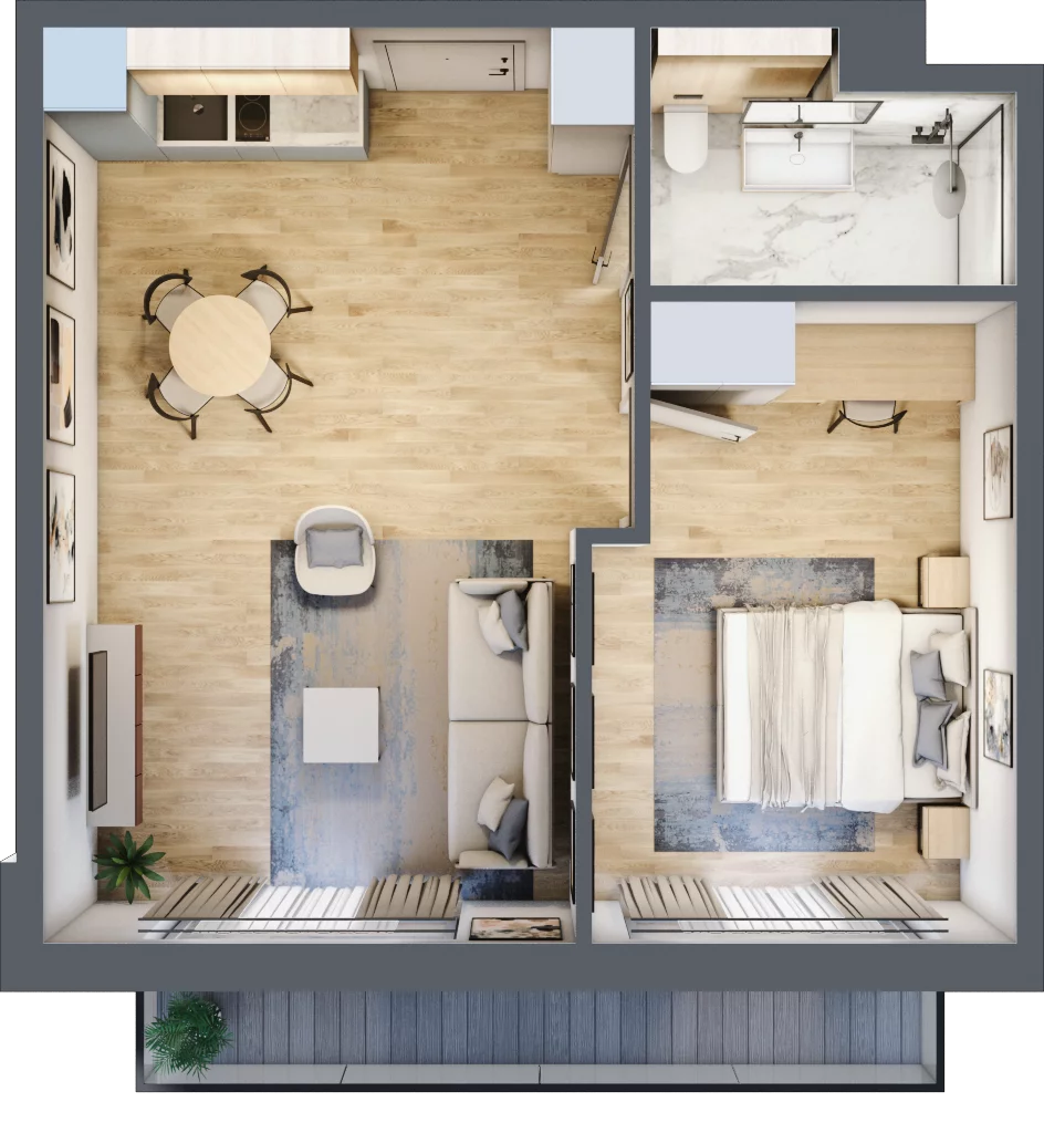 2 pokoje, apartament inwestycyjny 44,72 m², piętro 3, oferta nr B_3_4, Anchoria Holiday, Mechelinki, ul. Wielopole 36